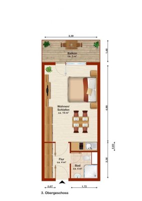 TOP Lage für Pendler, stilvolle 1-Raum-Wohnung mit EBK und Grünblick