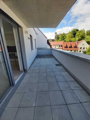 Moderne 2-Zimmer Dachgeschosswohnung mit Terrasse und Schloßblick