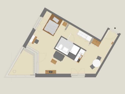 Modernes helles 45 qm Studio-Apartment mit Wintergarten mitten im Dortmunder Kreuzviertel