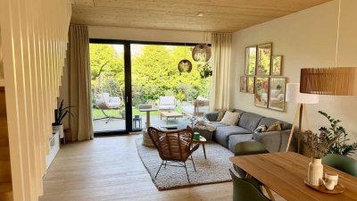 Neubau Doppelhaushälfte mit Garten, 3 Zimmer, 2 Etagen, teilmöbliert, Privater Stellplatz