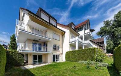 4-Zimmer-Wohnung mit eigenem Eingang, Garten, Garage und Seeblick – fast wie ein Haus