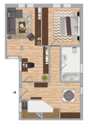 2,5 Zimmer Erdgeschosswohnung