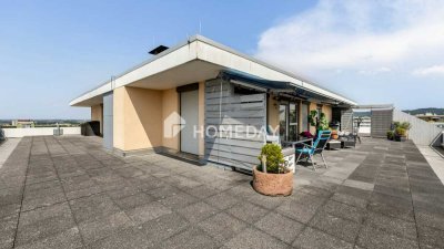 Leben mit Weitblick: Penthousewohnung mit riesiger Dachterrasse und atemberaubendem Seeparkpanorama
