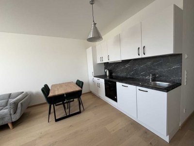 Möblierte Neubau-Wohnung mit Küche und Balkon