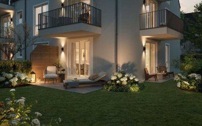 1A in Aubing: Neubau-Gartenwohnung: 3-Zimmer und drei Terrassen