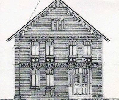 Single-Wohnung neben Backsteinhaus