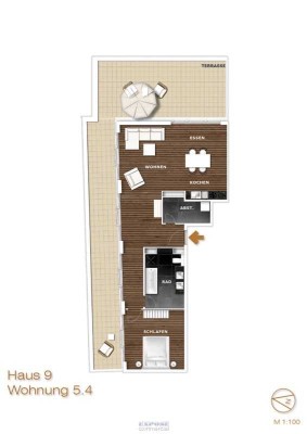 Moderne 2-Zimmerwohung mit großzügigen Terrassenbereich über den Dächern von Berlin
