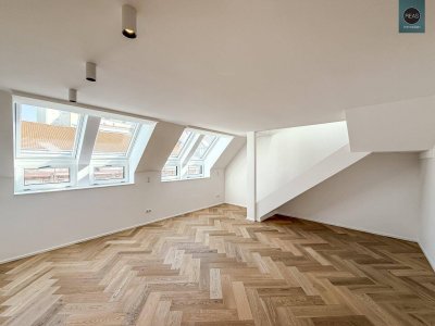 Elevate 1090 – Erstbezug: Luxus Dachgeschoss - Maisonette Wohnung (klimatisiert) mit Balkon und Terrasse nahe U6 Alser Straße, AKH!