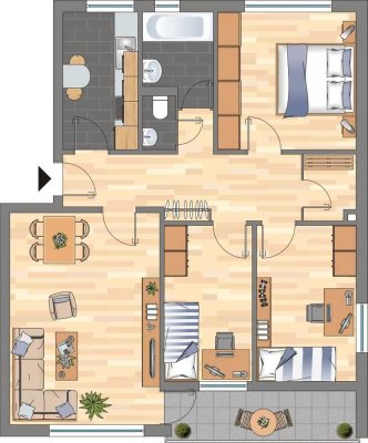 Demnächst verfügbar! 4-Zimmer-Wohnung in Kiel Mettenhof