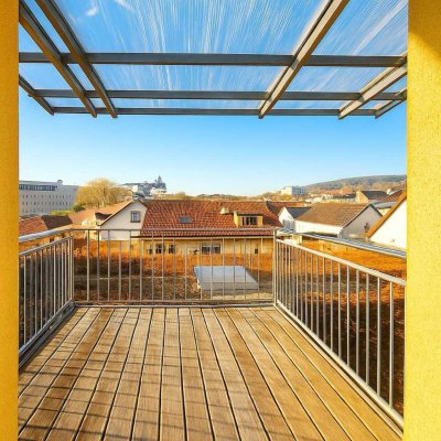 WEITBLICK VON DACHTERRASSE- OASE VEREINT MIT STÄDTISCHEM FLAIR IN BURGHAUSEN