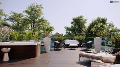 IHR WHIRLPOOL AUF IHRER EIGENEN DACHTERRASSE - HIER MUSS MAN SCHNELL SEIN! Traumhafte 3-Zimmer Dachgeschoßwohnung in 1230 WIEN!
