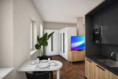 " AUFGEPASST !!  1- Zimmer- Apartment im Altbau von 1910- innen neu, Charakter geblieben "