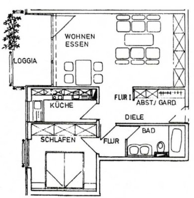 2-Zimmer-Wohnung mit Balkon und EBK in Wiesbaden