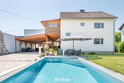 Ihre Lebenschance: Charmantes Zweifamilienhaus mit Pool &amp; Gartenparadies!
