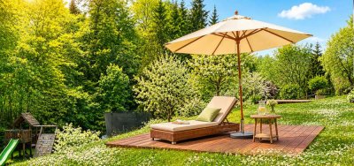 Außergewöhnliche Gartenwohnung in ruhiger Sackgassenlage am Waldrand