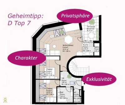 PROVISIONSFREI - Wohnen in Verbundenheit - Charakterwohnung mit urbanem Touch und uneinsehbarer Dachterrasse