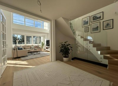 ERSTBEZUG NACH SANIERUNG! Topmoderne 5-Zimmer DG-Maisonette mit 3 Terrassen, Galerie + inkl. Tiefgaragenplatz!