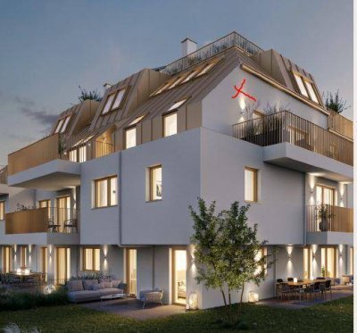Erstbezug, helle 3-Zimmer-Wohnung im 1. Dachgeschoss mit großem Balkon 5 Gehminuten zur Haltestelle Kagraner Platz U1