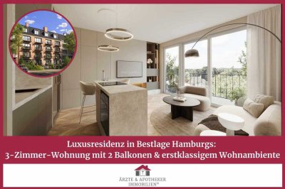 Luxusresidenz in Bestlage Hamburgs: 3-Zimmer-Wohnung mit zwei Balkonen & erstklassigem Wohnambiente