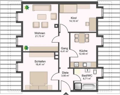 Helle 3-Zimmer Dachgeschosswohnung in München-Aubing