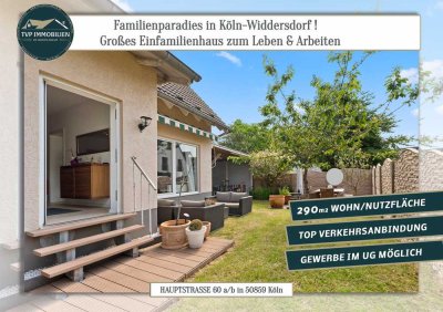 � Familienparadies in Köln-Widdersdorf ! Großes Einfamilienhaus zum Leben & Arbeiten