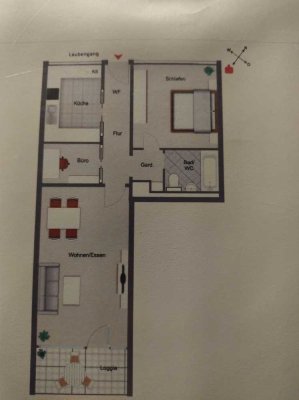 Provisionsfreie 2,5 Zimmerwohnung mit Aussenstellplatz,Einbauküche und grossem Balkon