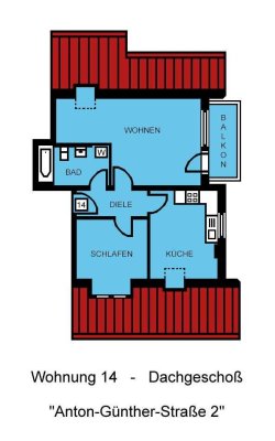 Charmante Dachgeschoss-WE mit Balkon in bester Lage