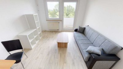 Möblierte 1-Raum-Wohnung mit Balkon