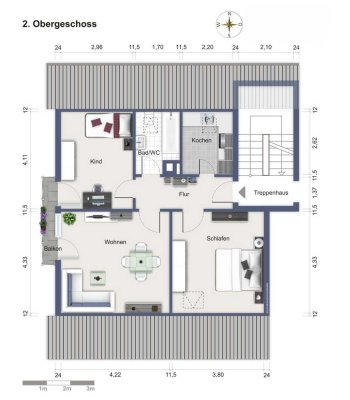 Helle 3-Zimmer Dachgeschosswohnung in Waiblingen