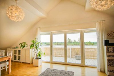 OBERTSHAUSEN+ Moderne 4-Zi-Dachgeschosswohnung (2.OG) in gepflegtem MFH: SW-Balkon, EBK, PKW-Stpl.