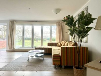 Ferienwohnung mit Terrase direkt am Bodden, Ideal für Home-Office!
