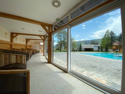 Bodensdorf am Ossiachersee: besondere 2-ZI-Dachgeschoss Wohnung mit Balkon, allgemein XL SPA &amp; Pool