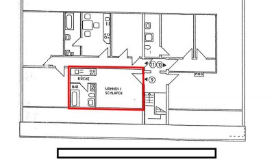 24 m² Wohnung im 3. OG , renoviert mit Küche und ggf. Möbeln