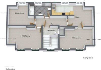 sanierte 3.5 Zi DG-Wohnung m. Stellplatz und priv. Gartennutzung