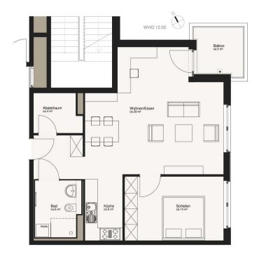 Helle 2-Raumwohnung mit Balkon und Abstellraum