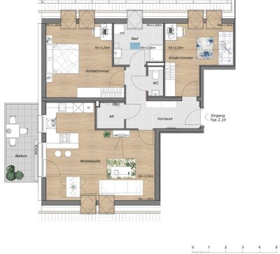 Hochwertige 3-Zimmer DG-Wohnung | 96 m² Wohnfläche | mit Balkon &amp; 2 Parkplätzen (Ziegelmassiv!)