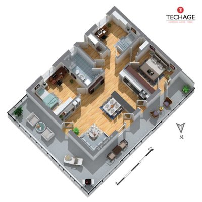 Penthouse! Herrliche 4-Zimmer-Wohnung Kronshagen