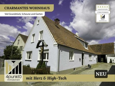Gepflegter Altbestand mit Potenzial: 2.379 m² Grundstück, Scheune und Garten.