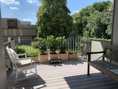 Fully furnished/ möbliert - schöne lichtdurchflutete 4-Zimmer-Neubau-Wohnung in Bogenhausen