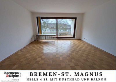 FRISCH RENOVIERTE 4 Zi. mit großem Balkon in beliebter Wohnanlage in St. Magnus