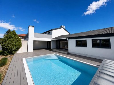 Stilvolles Einfamilienhaus mit Pool, Garten &amp; Panorama-Terrasse in Top-Stadt-Lage (provisionsfrei)