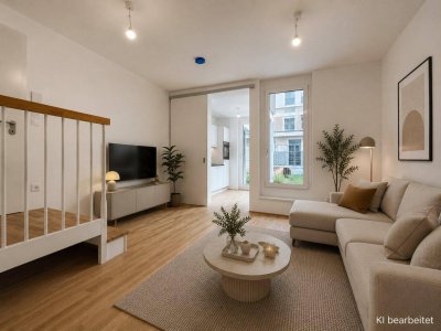 Erstbezug Gartenwohnung mit Balkon, Fußbodenheizung &amp; Einbauküche