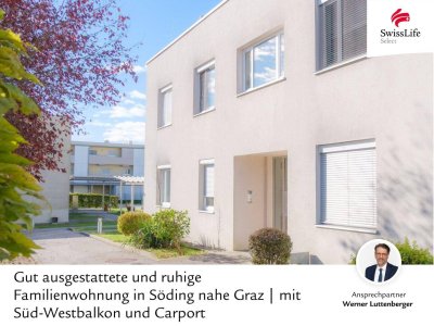 Gut ausgestattete und ruhige Familienwohnung in Söding nahe Graz | mit Süd-Westbalkon und Carport