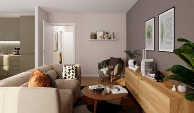 Wohnung mit Hochterrasse und Gartenanteil