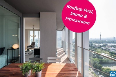 4-Zi.-Erstbezug mit Loggia &amp; Rooftop Wellness | TOWER HOMES im V22