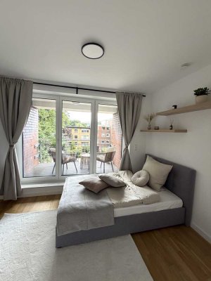 Möbliertes Luxus-WG-Zimmer | All-inclusive | Balkon | Innenhof | Hamburg-Bahrenfeld