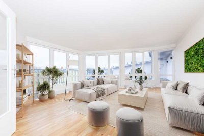 Penthouse: familienfreundliche 5-Zimmer-Whg mit riesiger Terrasse! TOP Zustand-bezugsfrei!Aufzug