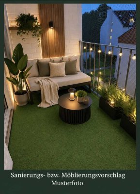 Helle Loftaltbauwohnung mit ruhigenm Innenhof-Balkon und viel Potenzial