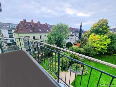 Vorne Westwall, hinten nur Grün!  toller Balkon, 3 Zi,  in gepflegter Wohnanlage, derzeit vermietet