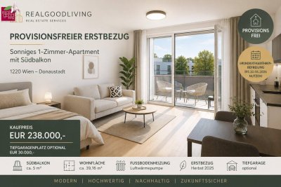 PROVISIONSFREIER ERSTBEZUG | Sonniges Single-Apartment mit Südbalkon nahe Hirschstettner Badeteich